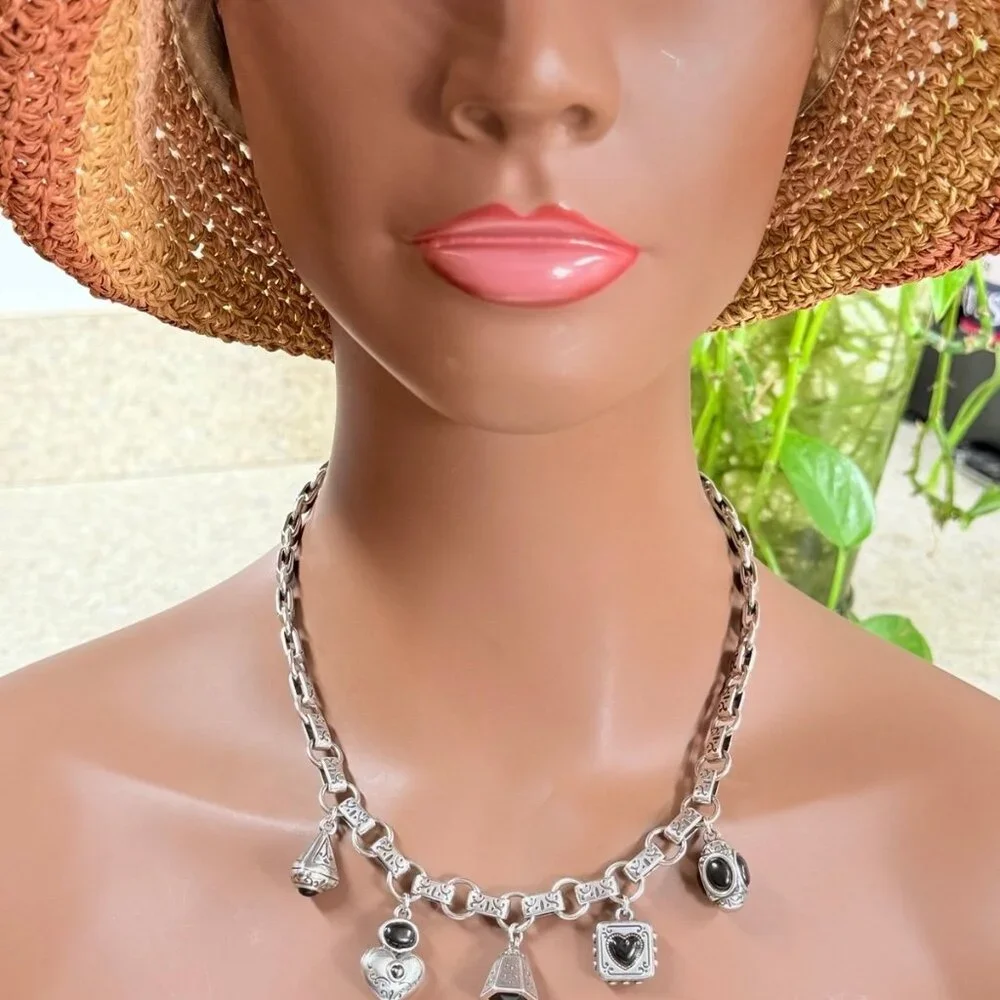 Brighton Black Enamel Charm‎ Necklace